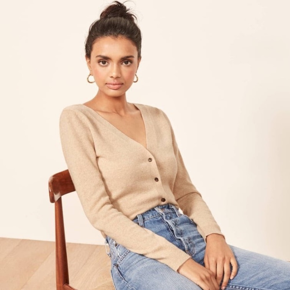 Reformation Double V cardigan